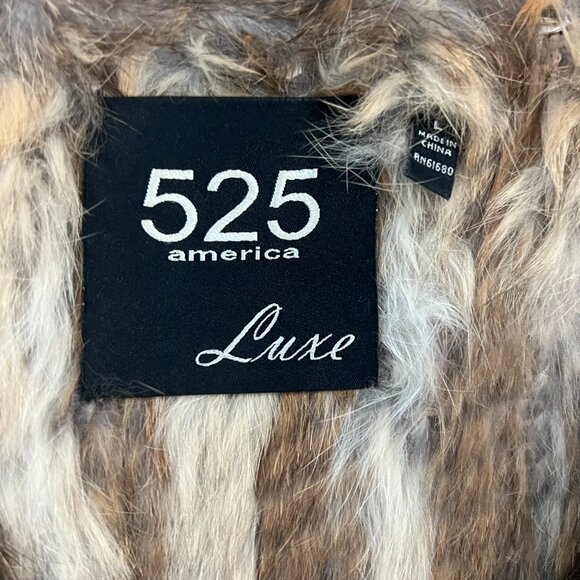 525 America Luxe 100% Rabbit Real Fur Vest Size Large - Picture 4 of 6
